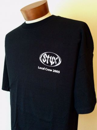 Rare Vintage Styx 2005 Local Crew T - Shirt 2xl Black New/never Worn