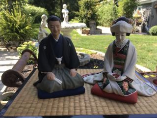 Hakata Bride And Groom Doll Set On Matt Vintage