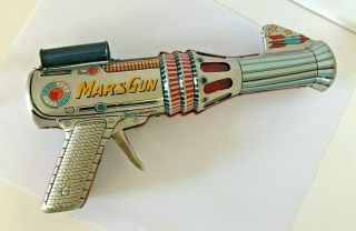 Rare Vintage Daiya Japan Tin Litho Friction Space Mars Gun Raygun Toy