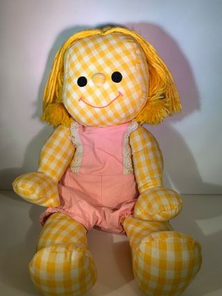 Rare 1973 Mattel Romper Room Softies Sweet Dreams Abigail Yellow Gingham Doll