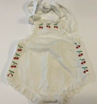Vintage Doll Sun Suit Romper For Big Bisque Antique Or Com 14 " Long W/o Ties G61