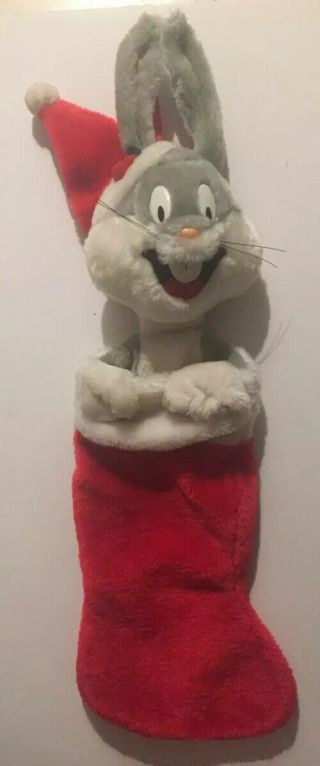 Smithy Vintage Bugs Bunny Christmas Stocking 26” Red 3d Warner Bros Rabbit Rare
