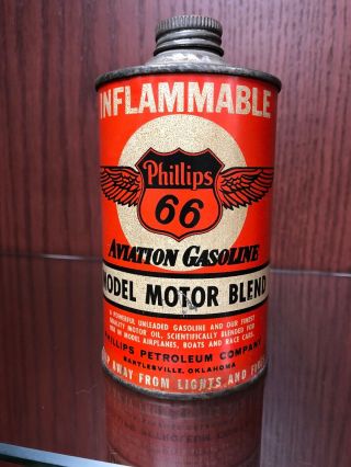 Rare.  Near.  Phillips 66 Aviation Gasoline Model Motor Blend Can