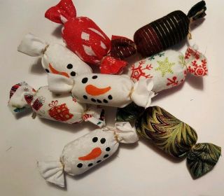 Primitive Snowmen Bowl Filler/ornies/accents Candy Kisses 8 Piece Set