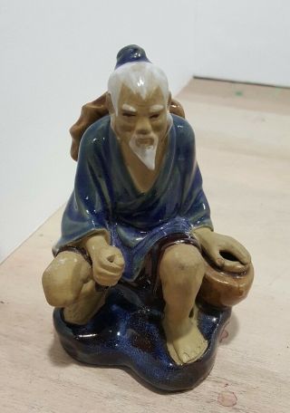 Vintage Chinese Shiwan Pottery Mudman ‘fisherman’ Figurine