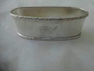 Lunt Sterling Napkin Ring Engraved Name Of Gil,  3/4 " By 2 1/4 " Oval Shaped