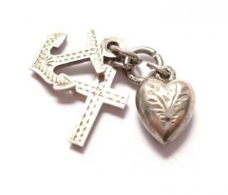 Antique Victorian Silver Faith Hope And Charity Charm 1897