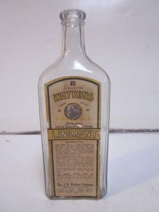 Antique Apothecary Bottle J R Watkins Vegetable Anodyne Liniment