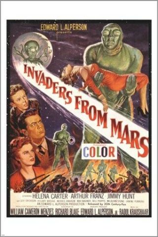 Invaders From Mars Vintage Sci - Fi Poster 1953 Aliens Action 24x36 Collectors