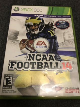 Ncaa Football 14 (microsoft Xbox 360,  2013) Complete Rare College Football