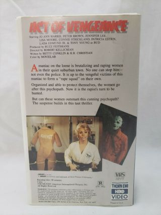 Act Of Vengeance AKA Rape Squad VHS Rare OOP Horror Exploitation 2