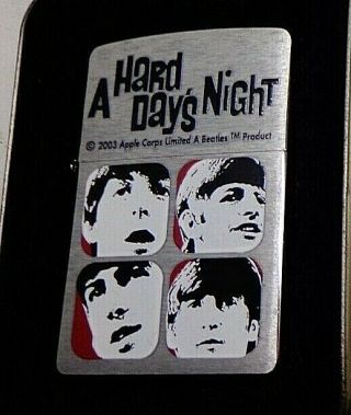 RARE Zippo The Beatles “A Hard Day ' s Night” Cigarette Lighter 2