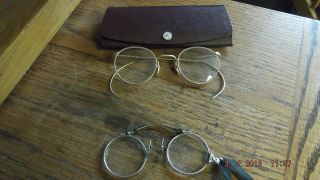 2 Pair Antique Eye Glasses Spectacles Both 1/10 12k Gold Filled