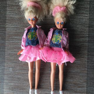 2 Vintage 1980’s Skipper Mattel Barbie Doll With Clothes Blonde Hair Blue Eyes