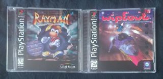 Wipeout & Rayman Playstation 1 Ps1 Ps2 Ps3 Black Label Jewel Case Variants