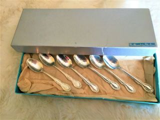 Sterling Silver Spoons,  Northumbria Cello Pattern,  Rare Set Of 6,  Vintage,  Boxed