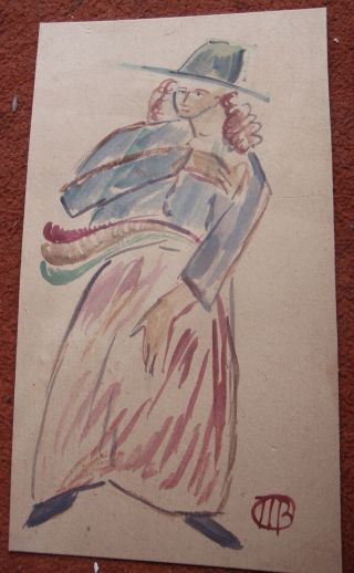 Rare Russian Costume Design Painting Early Xx C.  Size: 32.  5 X 18.  5 Cm.