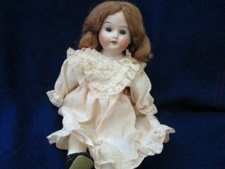 Antique German Rauenstein Bisque & Cloth Alice Doll - 10 " - 1918,