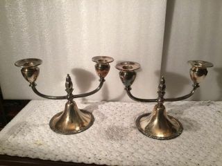 2 Camille International Silver Co.  Double Candlestick Candle Holder 6016 - G 3