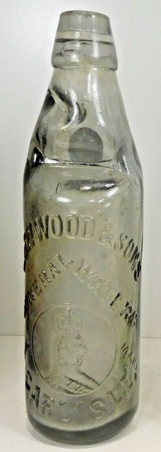 Antique Agua Codd Soda Bottle W/ Marble - Denwood & Sons Carlisle