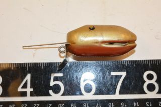 Old Early Wooden Glass / Ceramic Eye Saf T Lure Minnow Bait Ohio 4 Z