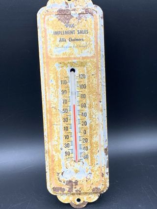 Rare Allis Chalmers Tractor Implement Thermometer Advertising Parts & Service