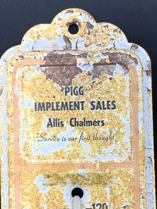 RARE ALLIS CHALMERS TRACTOR Implement Thermometer Advertising Parts & Service 2