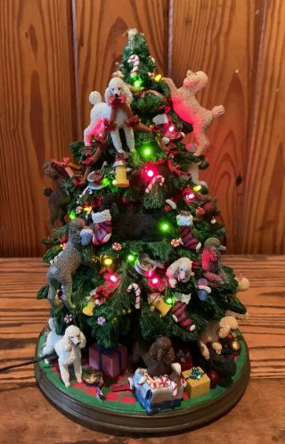 Rare The Danbury Poodle Christmas Tree Lights Up Dogs Holiday Decorations
