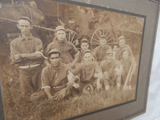 Antique Early 1900 ' s Real Photo Baseball Team Southern Indiana,  Horse in Harness 2