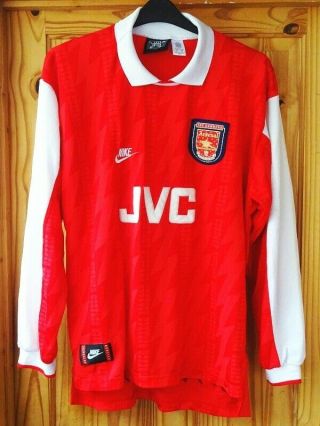 Very Rare Arsenal Football Shirt 1994 - 1996 Nike Jvc Gunners Long Sleeve Xl