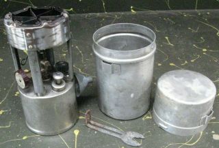 Vintage Coleman Military Camp Stove In Case,  Burns White Gas Or Coleman Fuel
