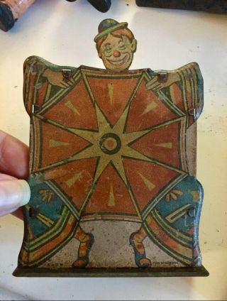 Antique Tin Toy Drgm Made In Germany Circus Character Gipsy Clown - One Only