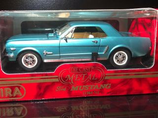 1/18 Mira 1964 - 1/2 Ford Mustang Green Turquoise Diecast Metal 6113 6120 Rare