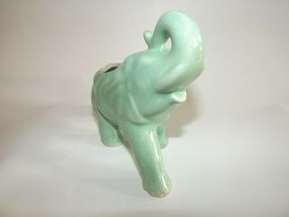 RARE Vintage 1950 Green Jade Elephant Asian African Ceramic Porcelain Planter 3
