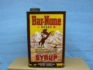Rare Vintage Vincent Bar - None Maple Syrup Can Denver Co.