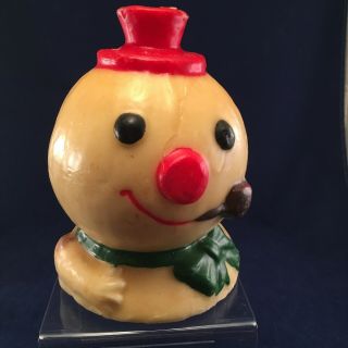 Very Rare Large Vintage Snowman Face Christmas Candle Unburned Old Gurley?