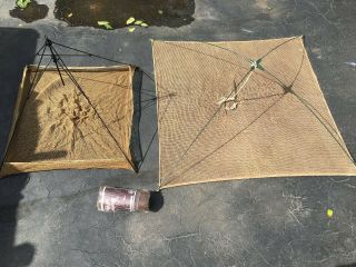 Vintage Fishing Smelt Dipping 24 " & 36 " Net Minnow Trap Seine