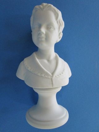 Parian Bisque Porcelain Figural Child Boy Bust Statue