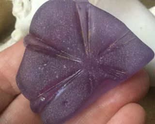 ❤genuine Beach Sea Glass Surf Tumbled Antique Grape Purple Star Flower