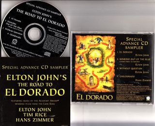 Elton John - The Road To Eldorado Soundtrack Sampler Promo Cd Hans Zimmer Rare