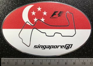 F1 Formula One 1 Singapore Souvenir Sticker.  Very Rare Grand Prix