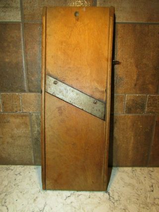 Vintage Wooden Slaw & Kraut Slicer Cheese Cutting Board 16.  5 " Long