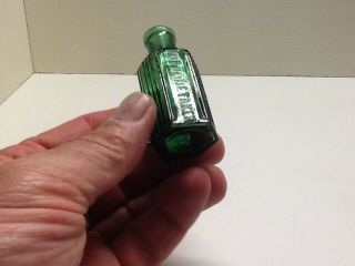 Small Antique Emerald Green Poison Bottle. 2
