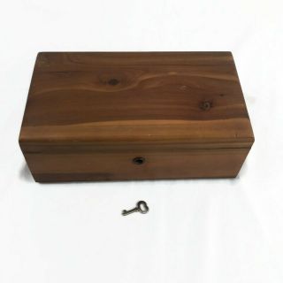 Vintage Miniature Lane Cedar Chest Trinket Jewelry Box W/key