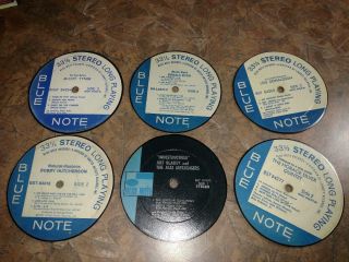 Vintage Upcycled Record Label Drink Coasters (rare Blue Note Jazz) Set Of 6