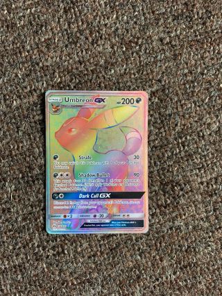 Pokemon Umbreon Gx 154/149 Rainbow Hyper Secret Rare (flash/proxy) Nm
