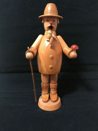 German Carved Incense Burner/ Smoker Vintage Woods 10 " Man Figure - Fast