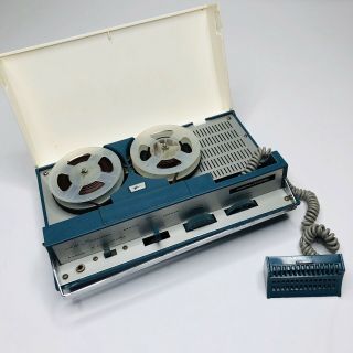 Rare Vintage Realtone Portable Tape Recorder Tr - 7637 Reel To Reel 1964 (b)