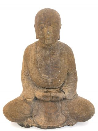 Antique 19th Century 11 1/2” Chinese Large Buddha Figure Praying From The 1800s