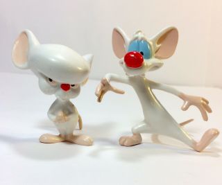Vintage 1995 Pinky And The Brain Animaniacs Pvc Action Figures Warner Bros Rare
